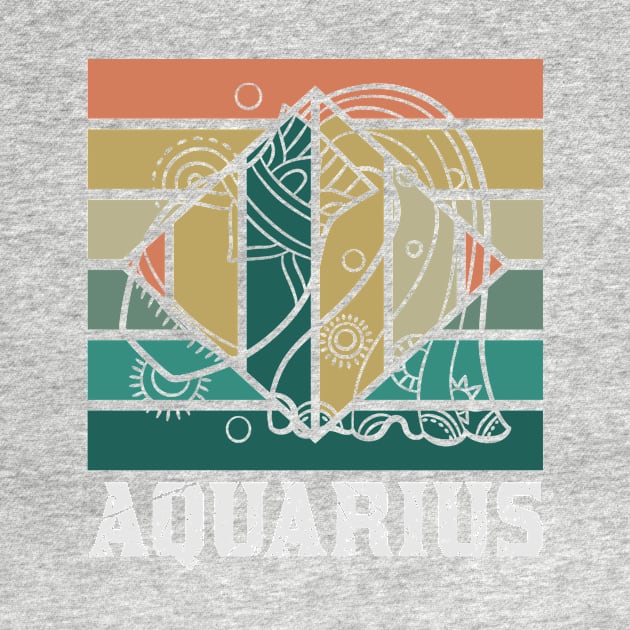 Aquarius Desing Zodiac Vintage by GrafDot